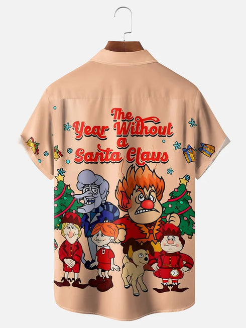 Men's Christmas Funny Graphic Short Sleeve Hawaiian Shirt